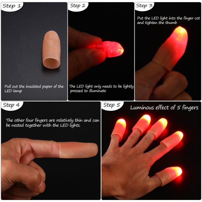 HARGA PROMO JEMPOL PALSU SULAP 1PASANGAN ALAT SULAP JEMPOL MENYALA MAINAN JEMPOL SULAP LAMPU LED DSK