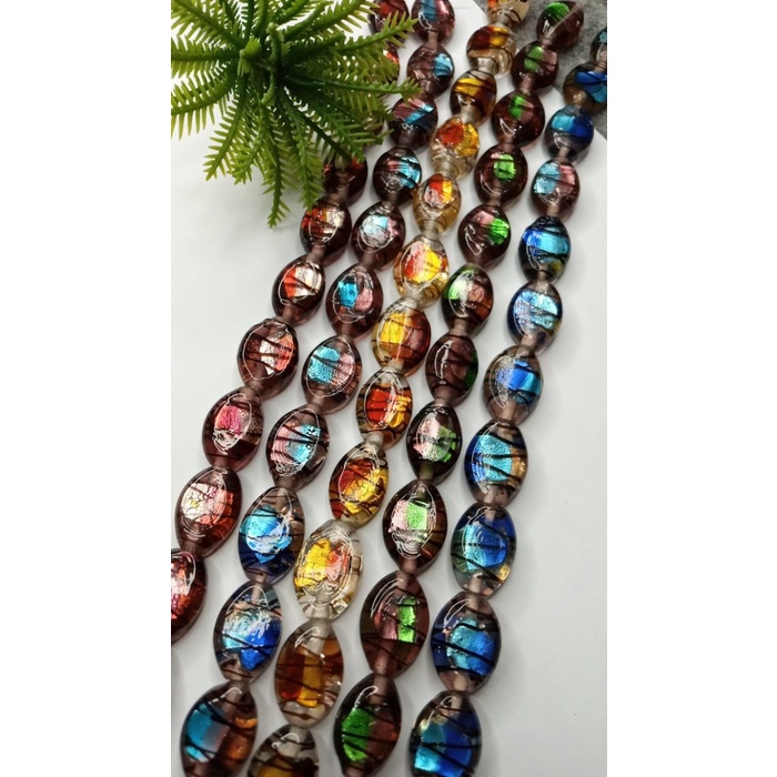 

:::::::] SQUARE FOIL BEAD 20X13MM COLOURFULL OVAL