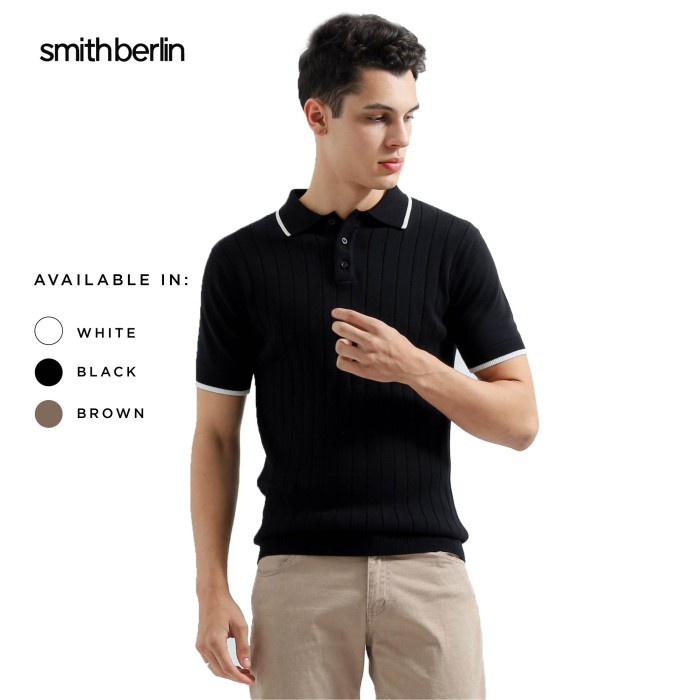 Kaos Polo Knit Pria Smith Berlin Kyler Slim Fit