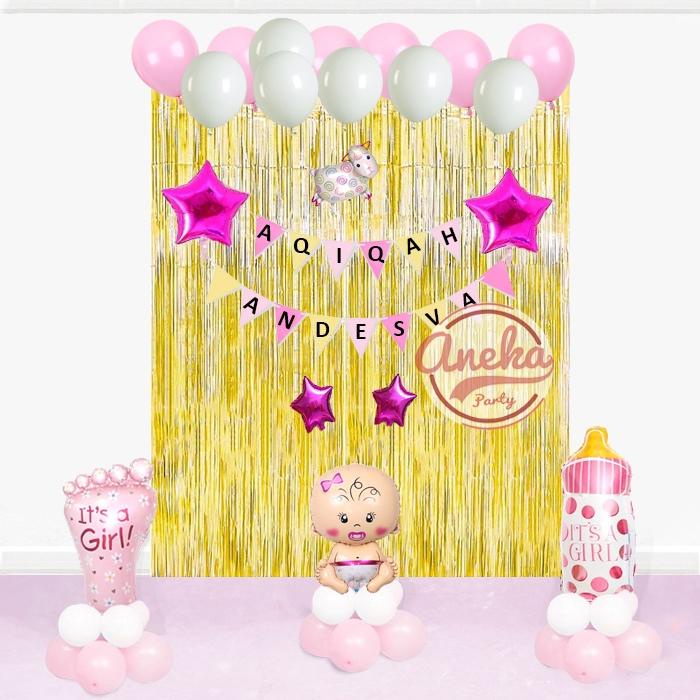 paket dekorasi balon aqiqah / set balon dekorasi tasyakuran aqiqah Ready FakturReady SPKReady