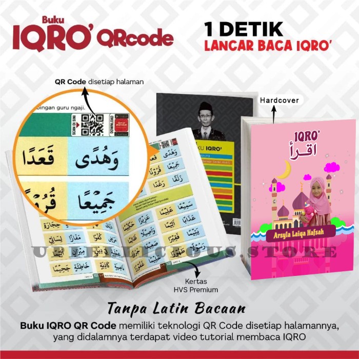 IQRO WARNA MILENIAL CUSTOM NAMA FOTO HARDCOVER - IQRA MILENIAL CUSTOM