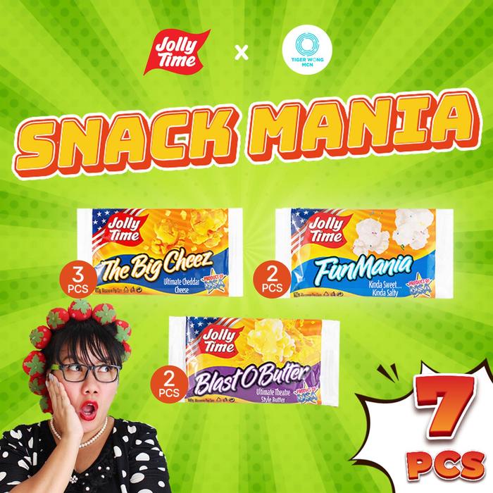 

Paket Snack Mania (3TBC, 2BOB, 2 FM) - Jolly Time Mircowave Popcorn X TWA