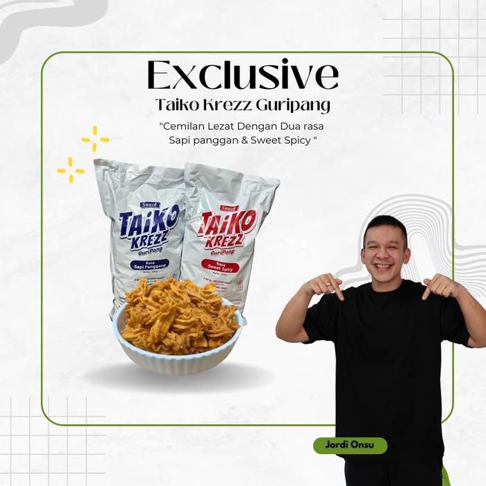 

Exclusive*Jordi Onsu Taiko Krezz 500g/1000g, camilan/makanan kembung/ puffed, citarasa , renyah dan