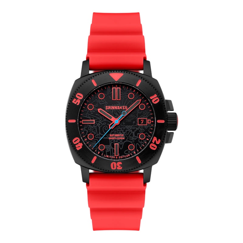 [PRJ 12.12] Jam Tangan Pria Spinnaker Hull SP-5147-04 Automatic SpongeBob SquarePants Red Mr. Krabs 