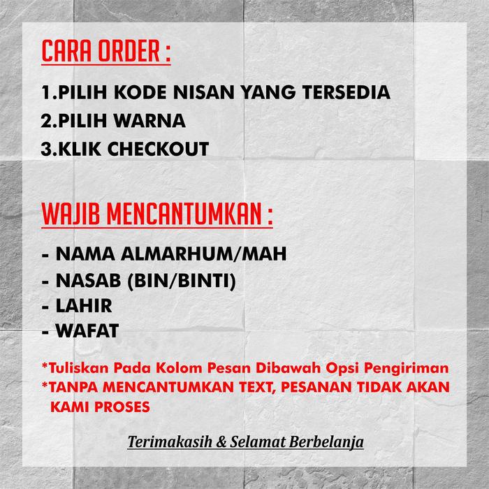 

Viral (Sehari Jadi) Nisan Kristen Model Buku Acrylic 2 Mm Custom/Kijing Makam Kualitas Terbaik/Papan