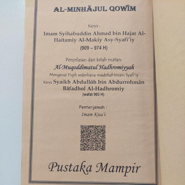 

Barang Terlaris (Cod) Bayar Ditempat Buku Terjemah Dan Syarah Minhajul Qowim Hard Cover Pustaka