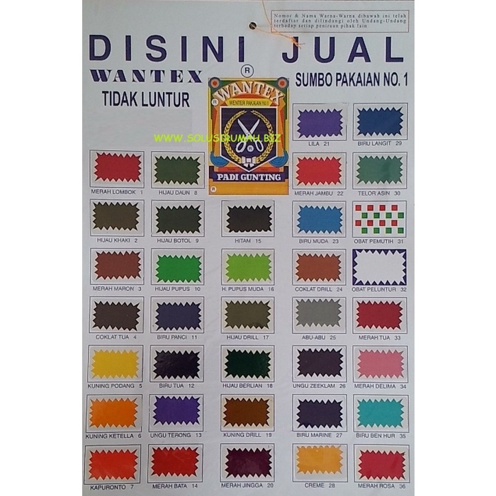 

~~~~~] WENTER PEWARNA KAIN KIMIA