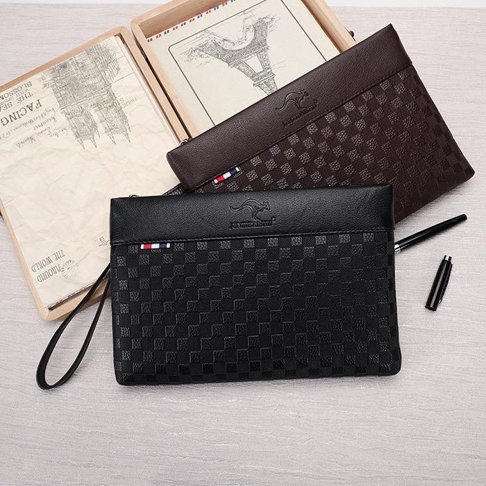 Tas Tangan Clutch Pria Cowok Dompet Tangan Dompet Besar Tipis Serbaguna Import Bahan Kulit PU