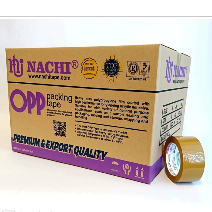 

(Dus) Nachi Opp Packing Tape Lakban Coklat 48 mm x 90 yard
