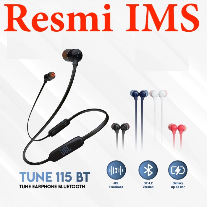 JBL Tune 115BT IMS Headset Bluetooth T115 BT 115 Earphone