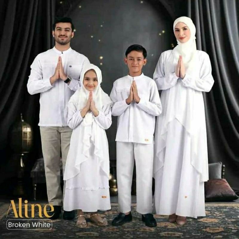Serba Disc Gamis Anak Nibras Rayya Aline Broken White Perempuan plus Koko Anak Couple Umur 1 2 Tahun