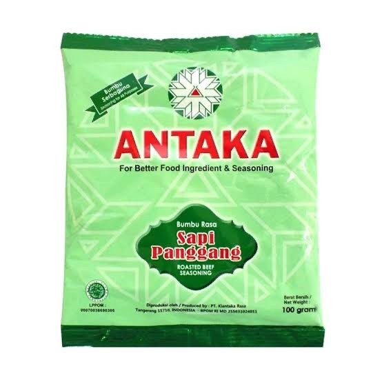 

STOK TERBATAS Bumbu Tabur Antaka rasa Sapi Panggang per 1 renceng 10 pcs x 100 gr