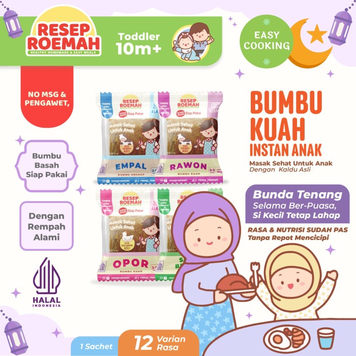 

PRODUK TERBATAS Resep Roemah Bumbu Kuah / Bumbu Instan Anak / Kids Instant Seasoning