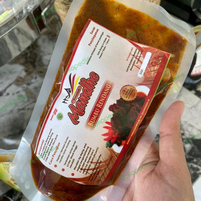 

BERGARANSI Bumbu Rendang - Bumbu Instan Otentik Khas Minang "Boemboe Mandhe