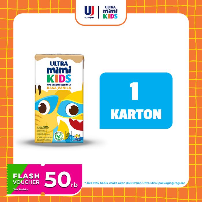 

terbaru !!! ultra mimi susu uht vanilla 125ml 1 karton (40 pcs) ready