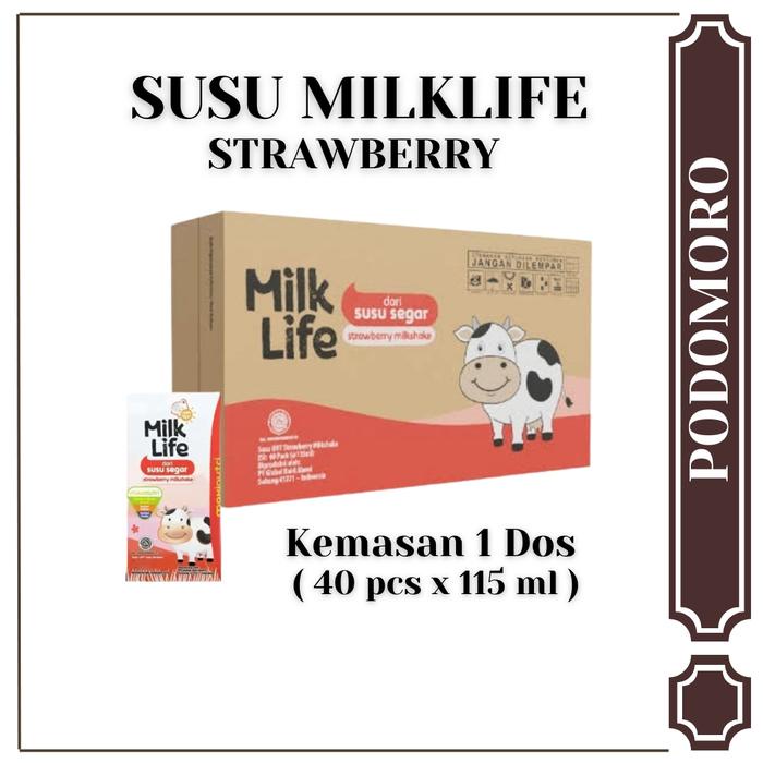 

MILK LIFE SUSU UHT RASA COKLAT / STRAWBERRY / VANILLA UKURAN 115 ML ( 1 DOS ISI 40 PCS ) TERLARIS