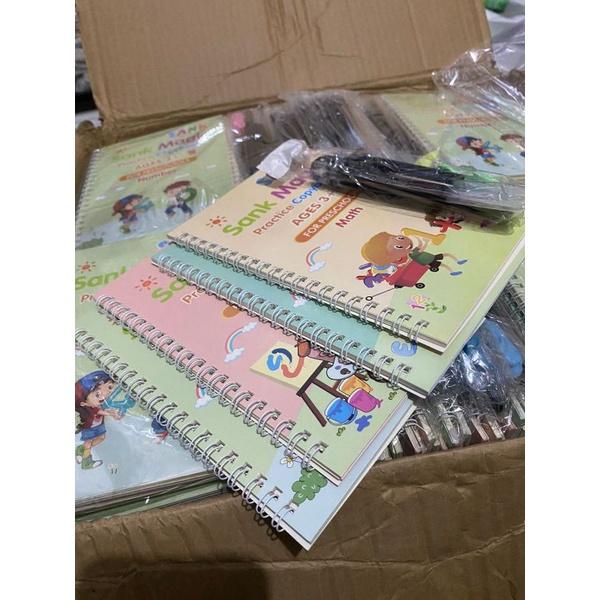 

JTTOP" JS 1 PAKET ISI 4 BUKU + PEN + TINTA AJAIB BUKU SANK MAGIC BOOK / BUKU LATIHAN MENULIS ANAK