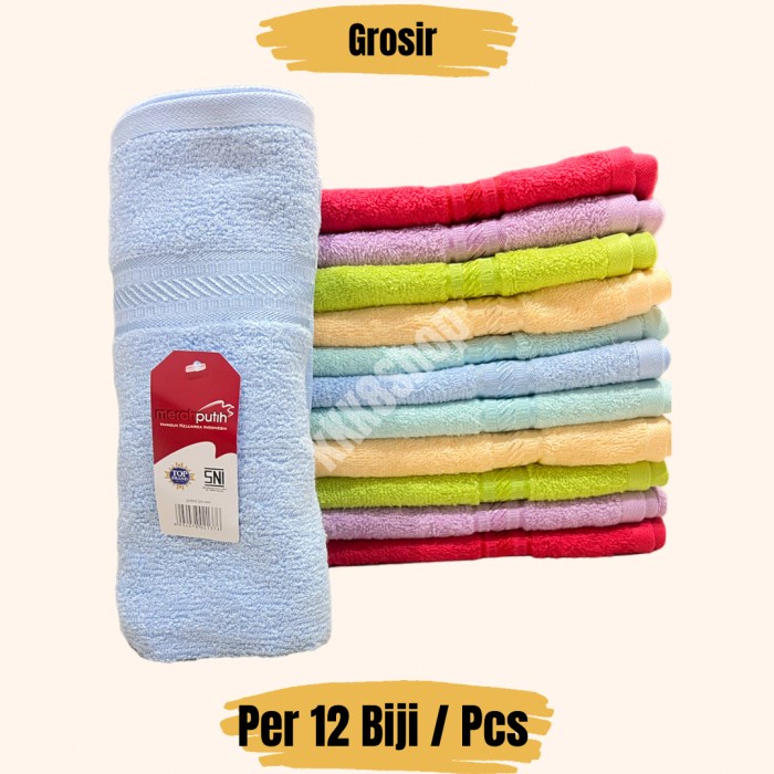 Handuk Merah Putih 50 X 100 Cm ( Per Lusin )