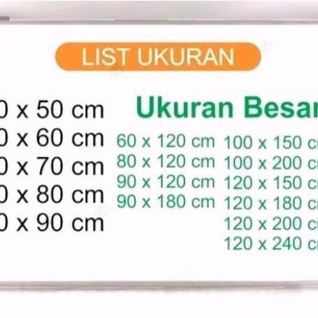 

JTTOP" PAPAN TULIS DINDIG 2 FUNGSI BISA UNTUK SEPIDOL DAN KAPUR, PAPAN TULIS WHITEBORD MURAH