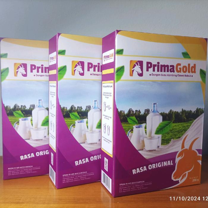 

terbaru !!! paket hemat susu etawa asli prima gold 10 box - milk dairy kambing bubuk ready