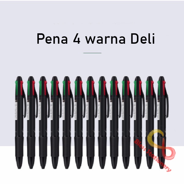 

JTTOP" DELI PULPEN 4 WARNA PEN PENA BALLPOINT BALL POINT 0.7MM