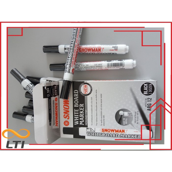 

JTTOP" SPIDOL WHITEBOARD MARKER / NON PERMANENT SNOWMAN MURAH ABG-12 / LUSIN