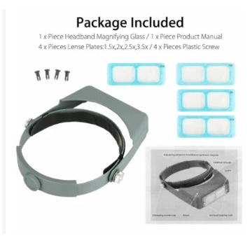 

JTTOP" HEAD BAND MAGNIFIER OPTIVISOR KACAMATA PEMBESAR 4 KACA PENGGANTI