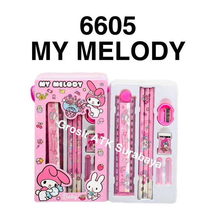 

JTTOP" PAKET ALAT TULIS / STUDY SET / STATIONERY SET KOTAK PENSIL SANRIO MY MELODY CINNAMOROL KUROMI