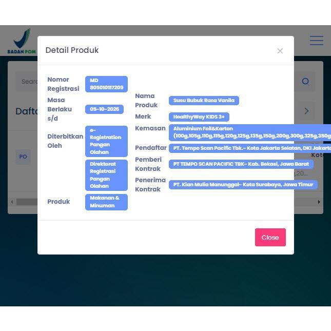 terbaru !!! healthyway kids 3+ vanila 725 gr susu pertumbuhan anak 3 tahun keatas ready
