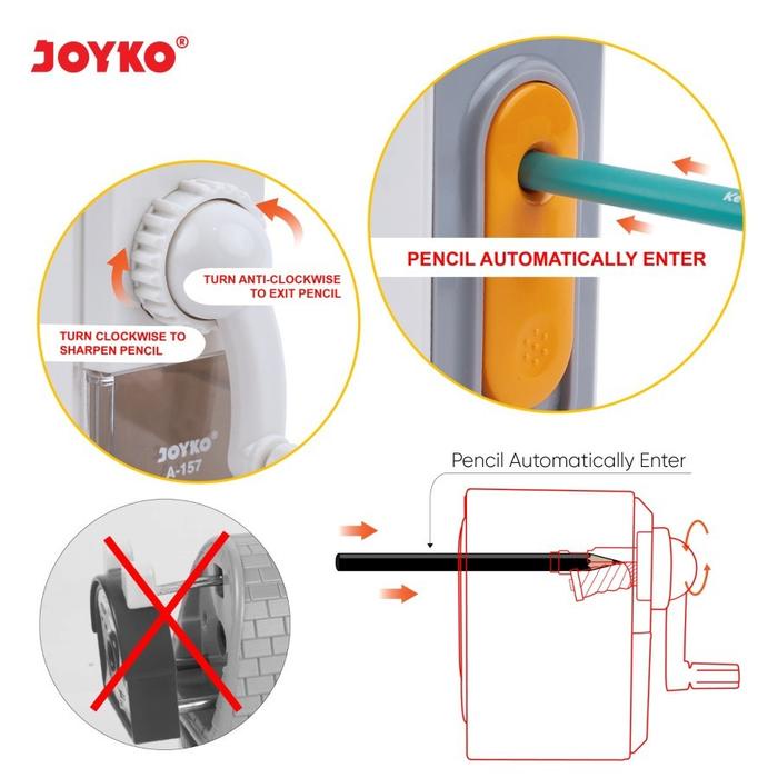 

JTTOP" SHARPENER SERUTAN RAUTAN PENSIL MEJA PUTAR JOYKO A-157