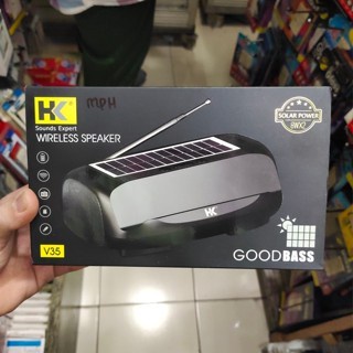Speaker Bluetooth Merek Hk V35 + Solar Panel Mantul Bassnya Kak / Wireless Multimedia Dekstop