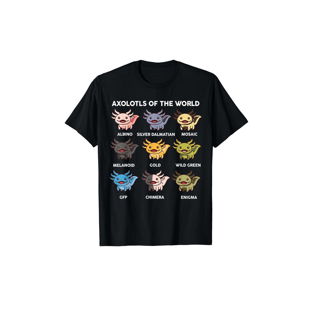 Kaos Axolotl MEXMON Kaos Anak Axolotl of World Hitam