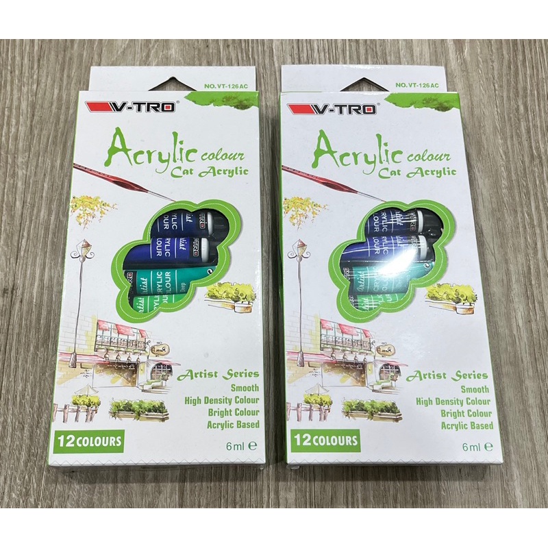 

Disc Cat Akrilik Vtro Acrylic Color V-Tro @6Ml - 12 Warna