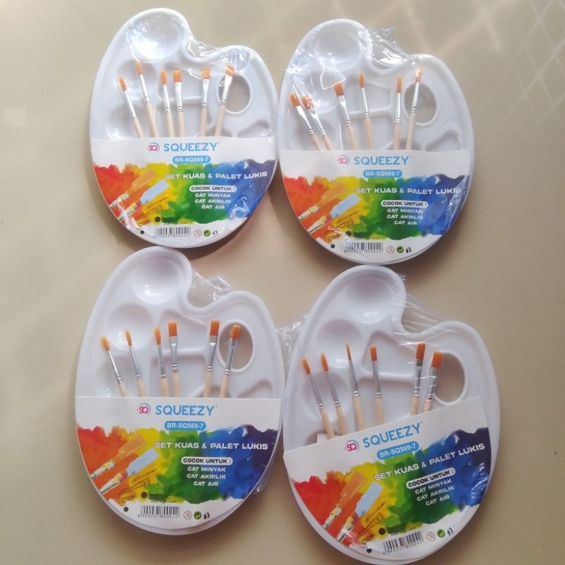 

Awet Kuas + Palet Lukis Piringan Squeezy Br Sq-569-7 ( Set ) [ Original ]