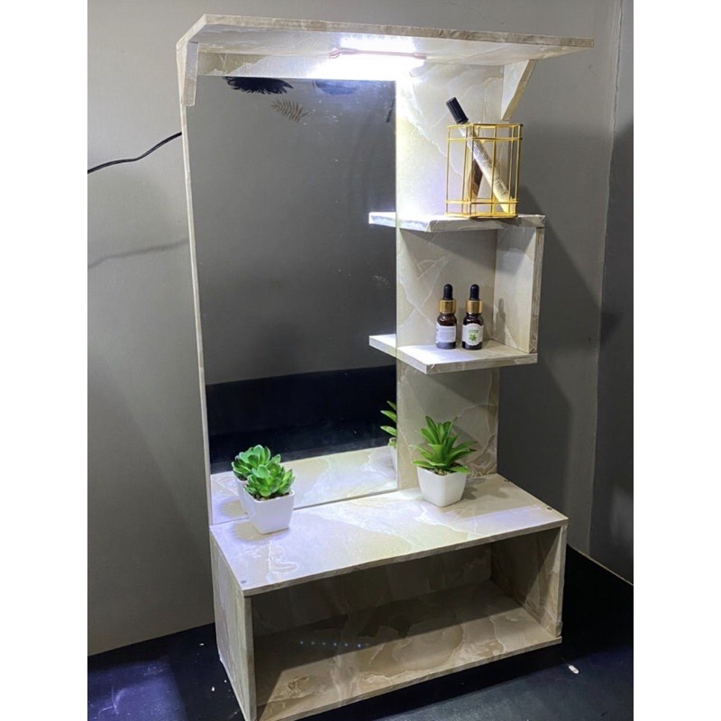 Disc Meja Rias Gantung Motif Marble/Tolet/Kaca Rias/Kaca Makeup/ Meja Rias Minimalis/ Meja Rias