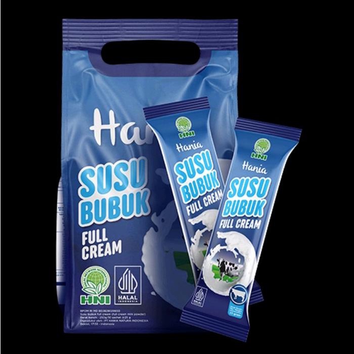 

terbaru !!! hania susu bubuk full cream hni hpai susu sapi isi 10 sachet ready