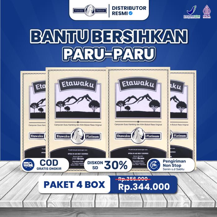 

terbaru !!! etawaku platinum - paket 4 botol - distributor resmi susu kambing etawa dairy milk ready