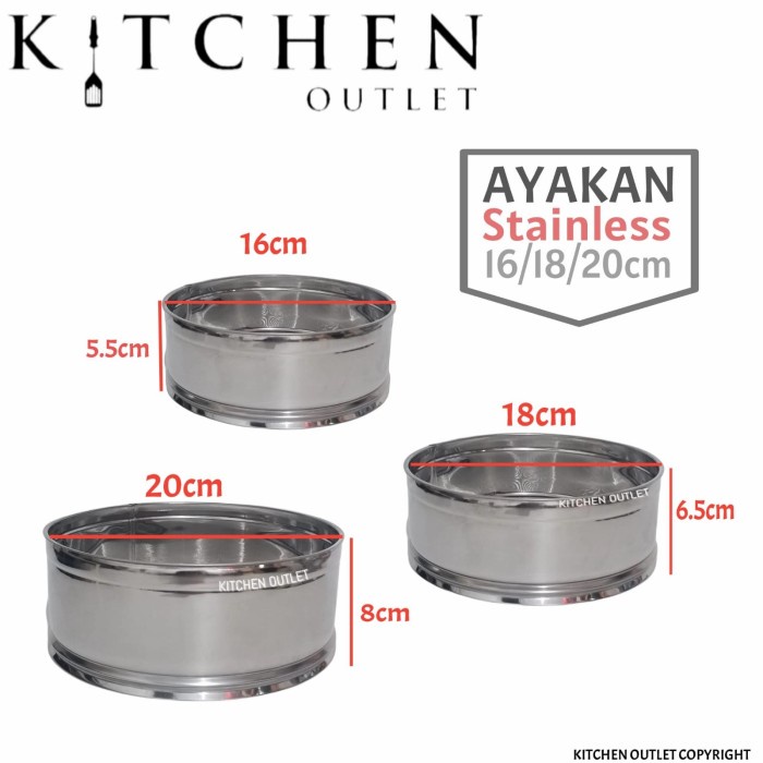 Ayakan Saringan Tepung Terigu Saringan Santan Stainless Steel