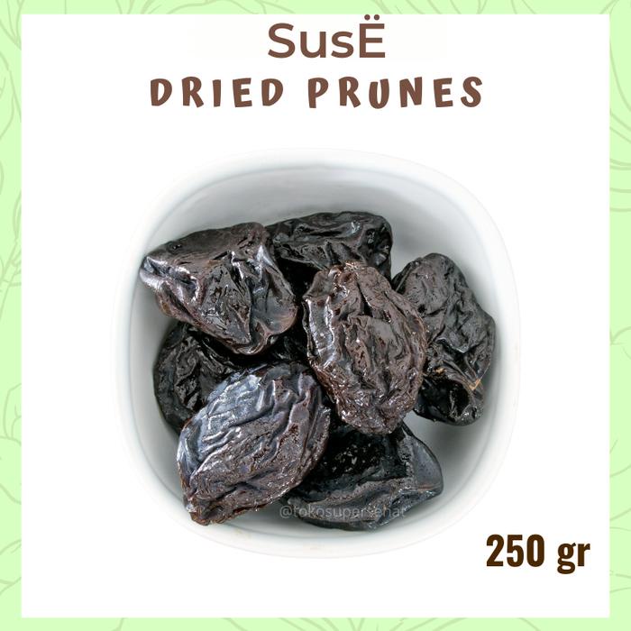 

Suse Dried Pitted Prunes Kering 250gr Premium Rendah gula Food Snacks Cemilan