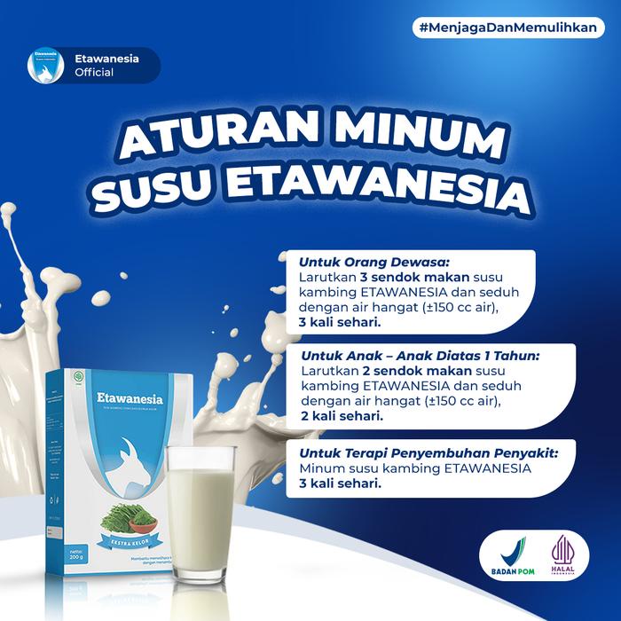 

Paket 4 Box Susu Etawanesia - Susu Kambing Premium + Ekstrak Moringa Folium ( Daun Kelor ) Pecinta