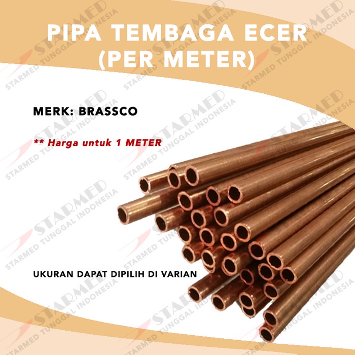 Brassco Pipa Tembaga Ecer Per Meter - Pipa AC Ecer