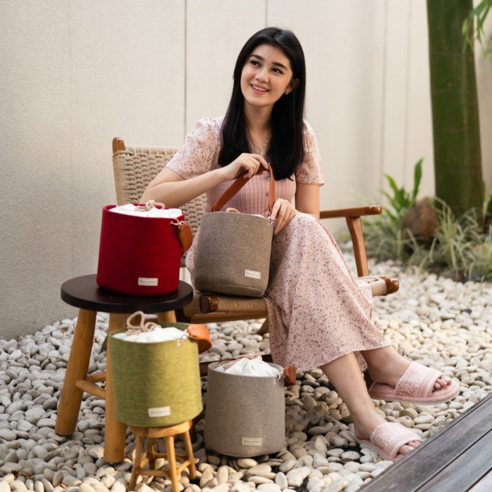 Toko Handuk - Bucket Bag Canvas Vintage ( Hand Bag Souvenir )