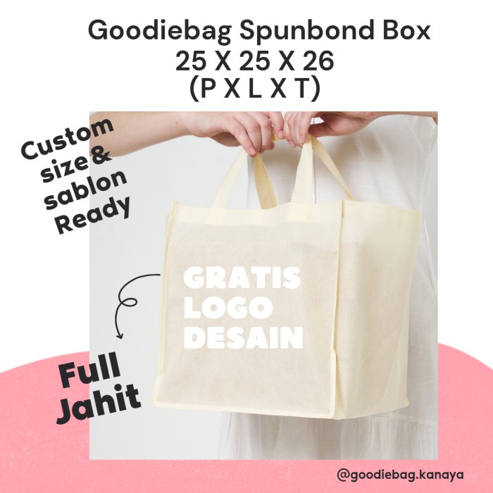 Sablon Tas Besek 25x25 + Goodie Bag + Tas spunbond + Harga perlusin