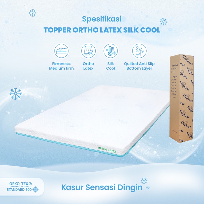 Elephant Topper Ortho Latex Silk Cool / Topper Kasur Dingin Orthopedic