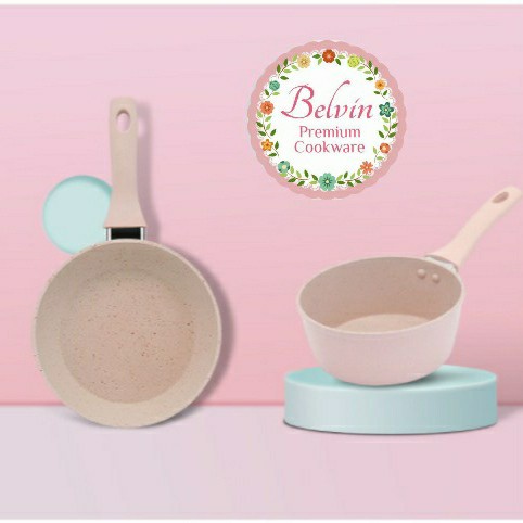 Belvin cookware panci susu frypan mini mpasi baby bayi marble keramik