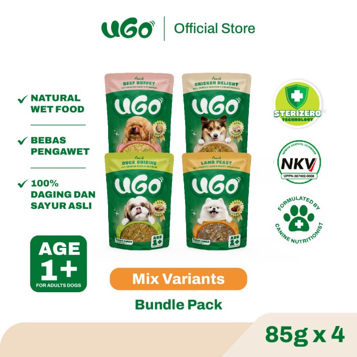 

Tersedia UGO Trial Pack - All Menu 85gr x 4pcs Beef Buffet Duck Cuisine Lamb Feast Chicken Delight