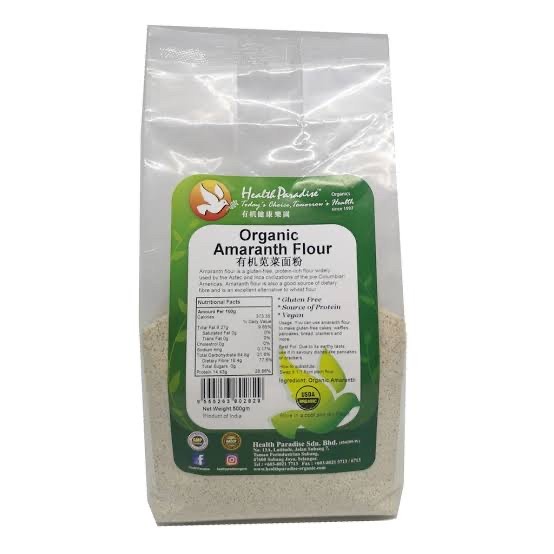 

Tersedia Health Paradise Organic Amaranth Flour 500g /Tepung Gfcf Amaranth