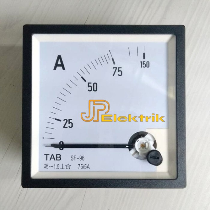 Amper Meter Analog AC 75/5 A / Amper Meter 96 x 96 mm Via CT Kode 335