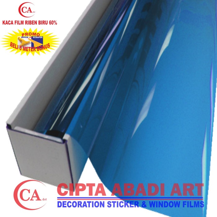 HJK STIKER KACA FILM 60% BIRU,PREMIUM PRODUK SOLAR SCREEN