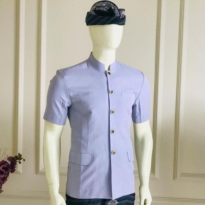 EKSLUSIF READY STOCK BAJU SAFARI PUTIH PAKAIAN ADAT BALI PRIA